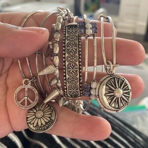 Huge stack of 6 Alex and Ani bracelets